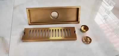 SS304 Gold-Plated Long Floor Drain High Quality Hot Sales New Design!