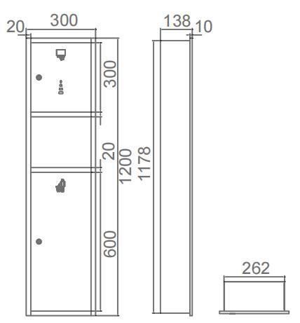 304 Stainless Steel Paper Towel Dispenser and Waste Bin Combination for Public Washroom