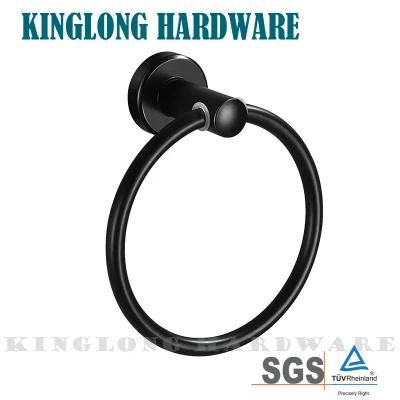 Simple Design Black Bathroom Furniture Accessories Wall Hanging Towel Ring