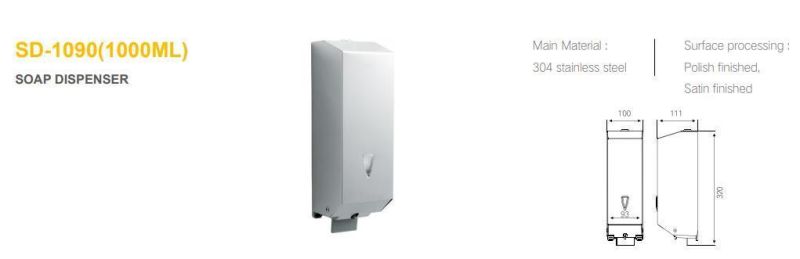 Big Sale Bathroom Accessories 304 Stainless Steel SD-1090 (1000 ML) Soap Dispenser