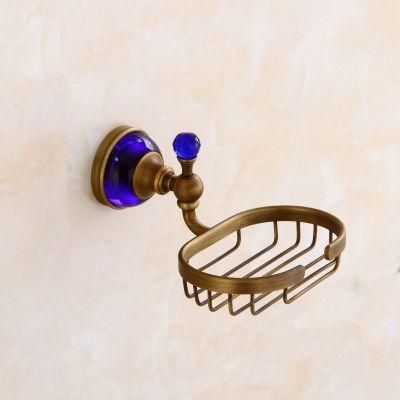 FLG Soap Dish with Blue Crystal Wall Mount Bathroom Fitting