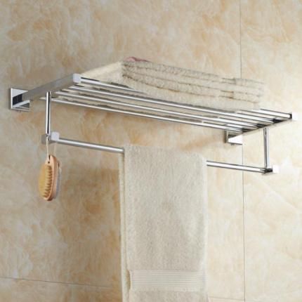 Towel Rack with Towel Bar Holder Stainless Steel Towel Shelf