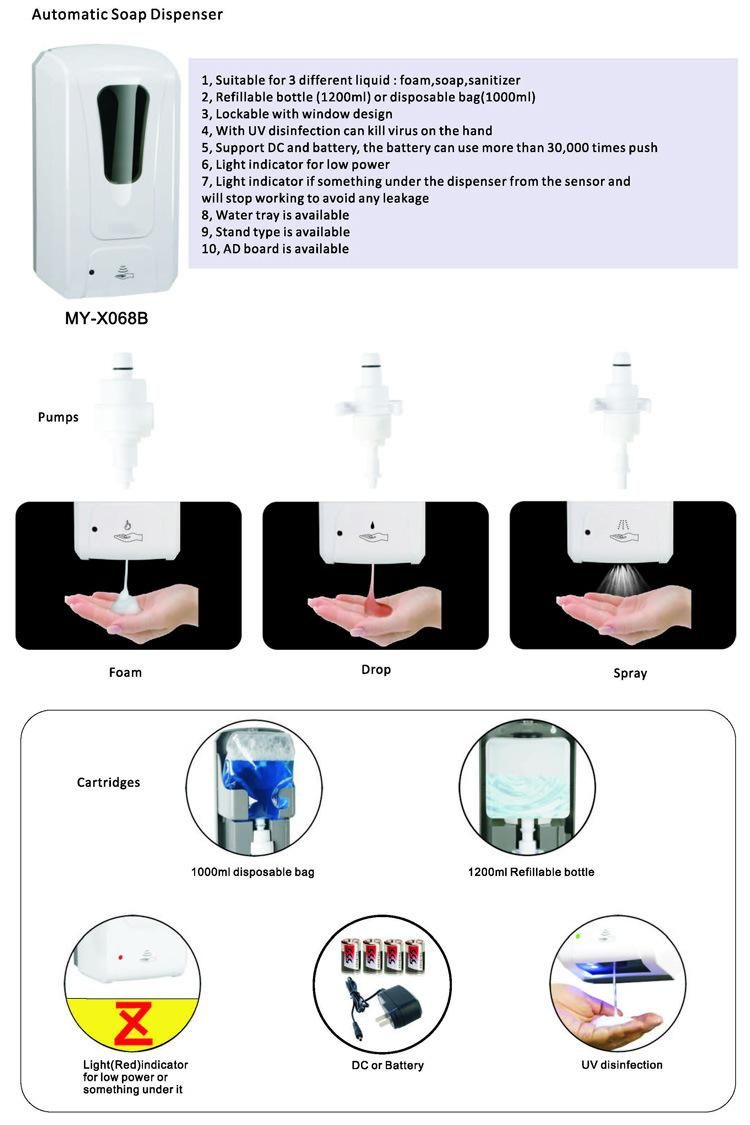 Wall Mount Touchless Sensor Automatic Foam Soap Dispenser