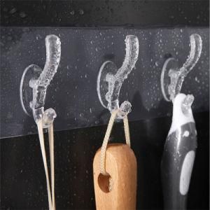 Household Storage Five Rows Plastic Transparent Hat Coat Wall Hanging Hook