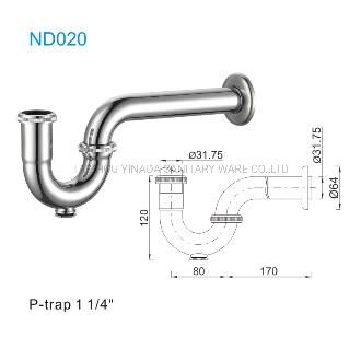 1"1/4 Stainless Steel Tubular P Trap S Trap Bottle Trap Siphon Sifon Syfon for Bathroom Wash Basin ND020-Ss