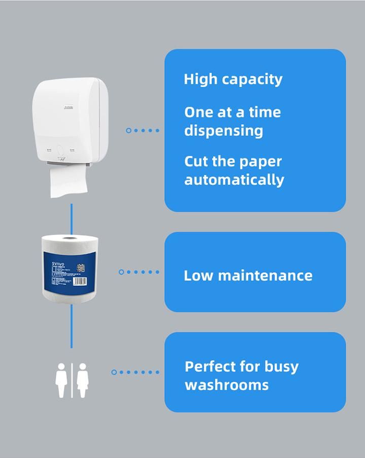 2019 Svavo Toilet Plastic Electrical Auto Cut Paper Dispenser for Hotel Hospital