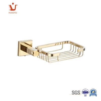 2022 Modern Soap Basket with Metal Base Shower Golden Soap Dish Soap Holder