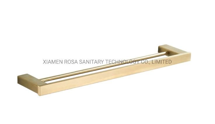 Basics Modern Bathroom Towel Bar Rack, Gold