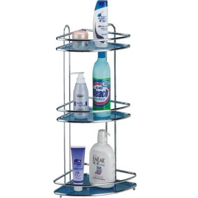 3 Tier Bathroom Shelf Shampoo Storage Holder Hanging Shower Caddy with 2 Hooks