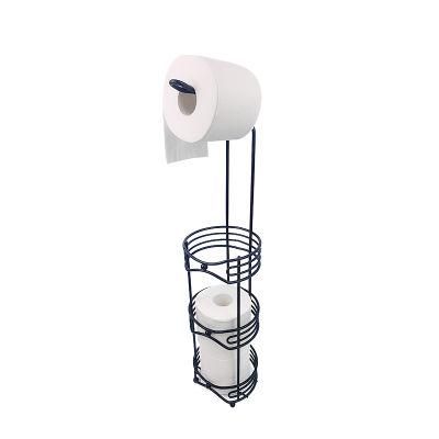 Metal Freestanding Toilet Paper Roll Holder Stand
