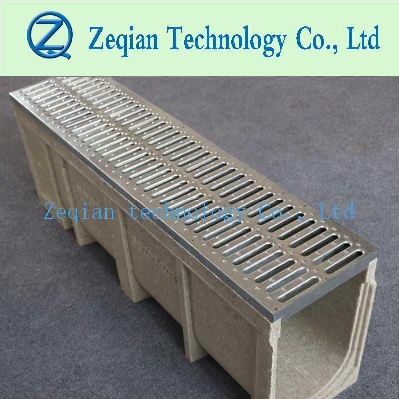 High Strength U Type Steel Stamping Cover Polymer Concrete Linear Drain