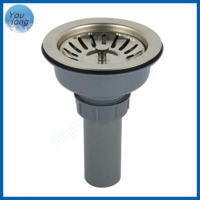 Stainless Mesh Over Anti-Clogging Basket Strainer Waste Filter Kitchen Sink Strainer Drain with Pipe
