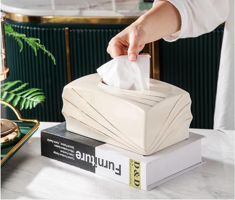 High Quality Storage Box Home Crafts Hotel Special Tissue Box Noble and Elegant Ceramic Tissue Box