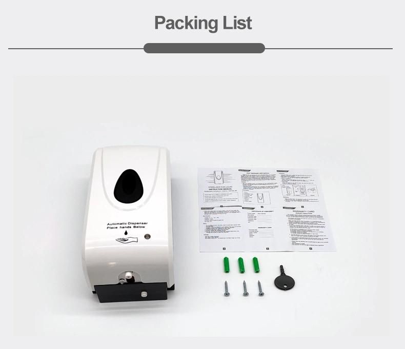 Saige Bathroom Plastic Wall Mounted Automatic Sanitizer Dispenser 1000ml