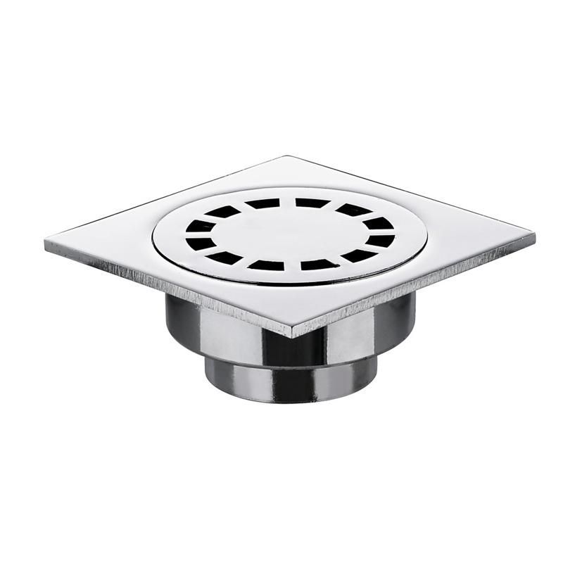 Square Polish Chromed Zinc Alloy Sanitary Floor Drain