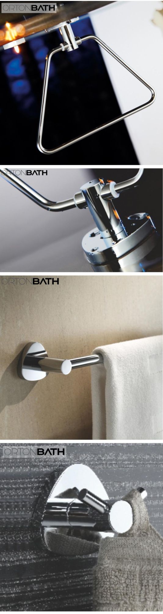 Ortonbath 8 Pieces 304 Stainless Easy to Install Towel Rack Set, Robe Hook, Toilet Paper Holder, Towel Ring and Glass Shelf, Bathroom Accessory Set