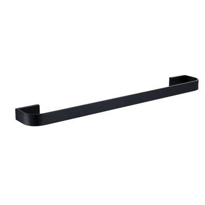 Modern SUS304 Ss Wall-Mounted Matt Black Bathroom Single Towel Bar (NC4009-MB)