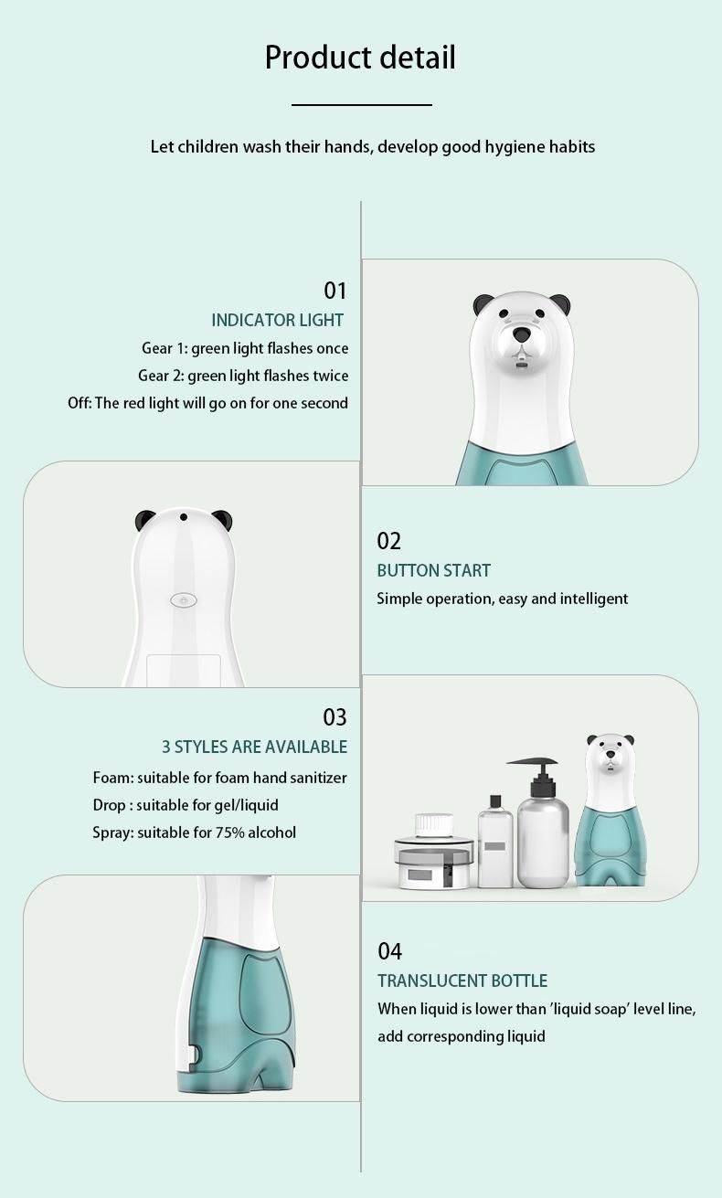 Saige 350ml USB Rechargeable Refillable Best Automatic Sensor Cute Foaming Soap Dispenser