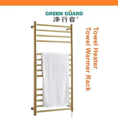 High End Quality Gloden Polish Chromed SUS Tube Towel Warming Rails Towel Heater
