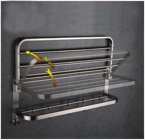 Wall Mounted Folding Bathroom Towel Shelf 304 Stainless Steel