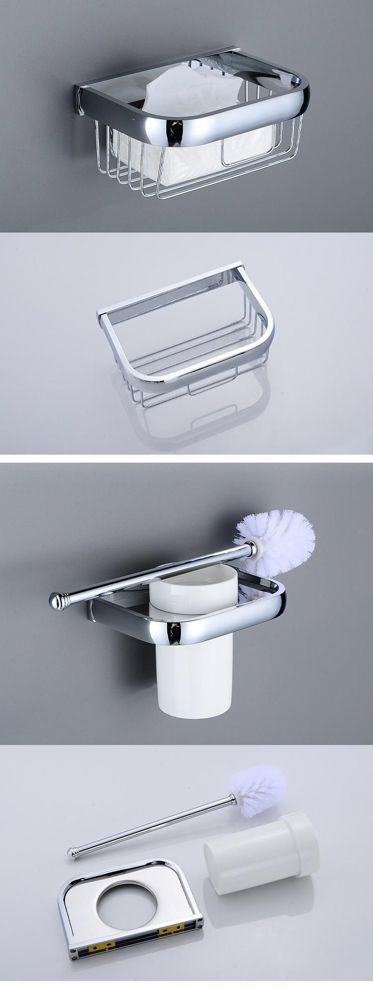 PVD Chrome Polishing Plated Hotel Bath Wall Mounted Elegant Brass Towel Rack
