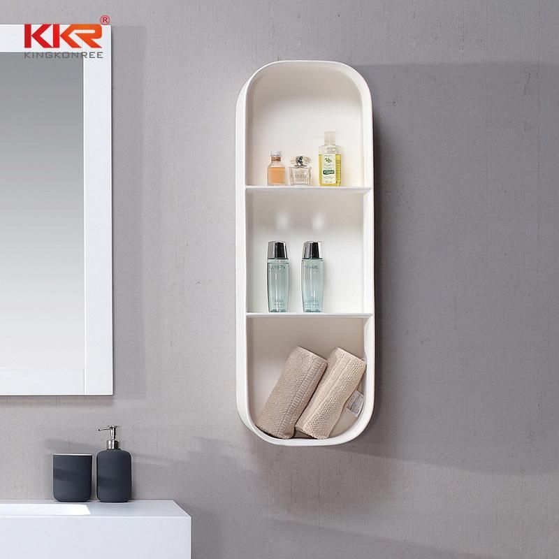 White Matt Corian Stone Bathroom Shelf Wall Mounted