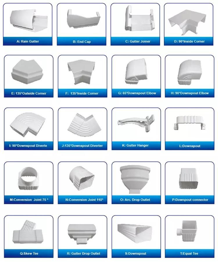 Building Material Plastic Rainwater Gutter Downpipe PVC Roof Gutter Philippines