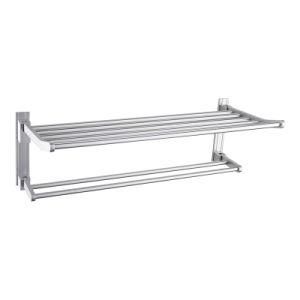 Luolin Aluminum Hotel Towel Rack Bathroom Folding Shelf Shower Towel Bar Organizer Aluminum, 91701-13