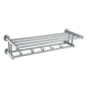 Luolin Stainless Steel Hotel Towel Rack Bathroom Folding Shelf Shower Towel Bar Holder with Hooks, 91609