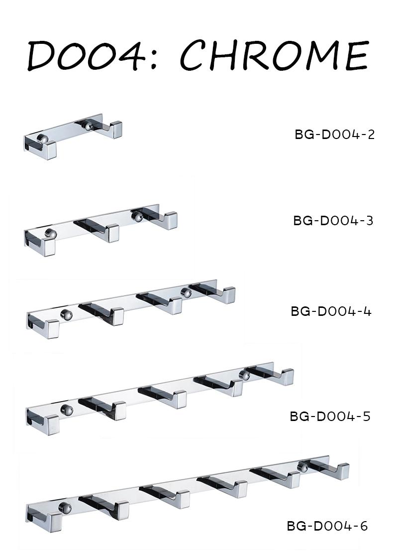 Bathroom Accessories Brass Chrome Robe Hooks (BG-D004-3)