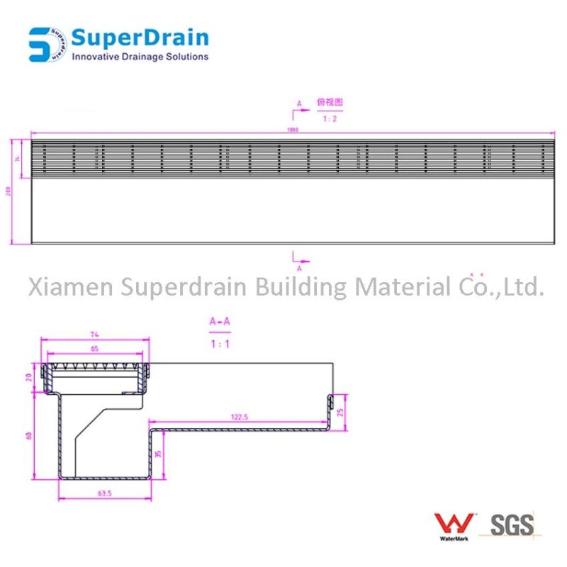Sdrain Thresholds Rain Drainer for Balcony Against The Sliding Door