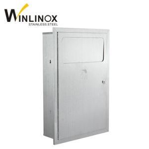 Recessed Lockable Stainless Steel Dust Bin Waste Paper Receptacle