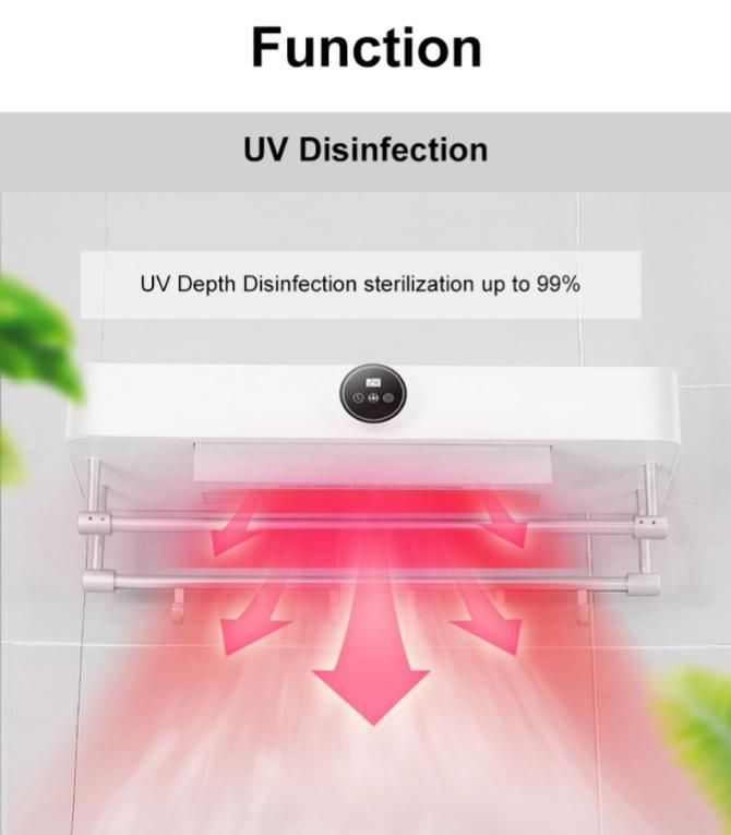 Human Sensor System Hot Air UV Disinfection Clothes Towel Rack