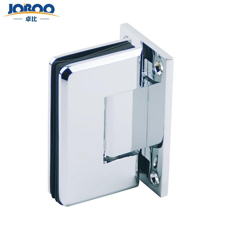 Bathroom Fittings Adjustable Glass to Glass 90 Degree Solid Brass Polish Chrome Phlishing Glass Shower Hinges Connector Joboo Zb631