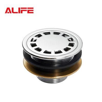 Alife Plumbing 4 X 4in Chrome Finsh Round Brass Floor Drain for Bathroom