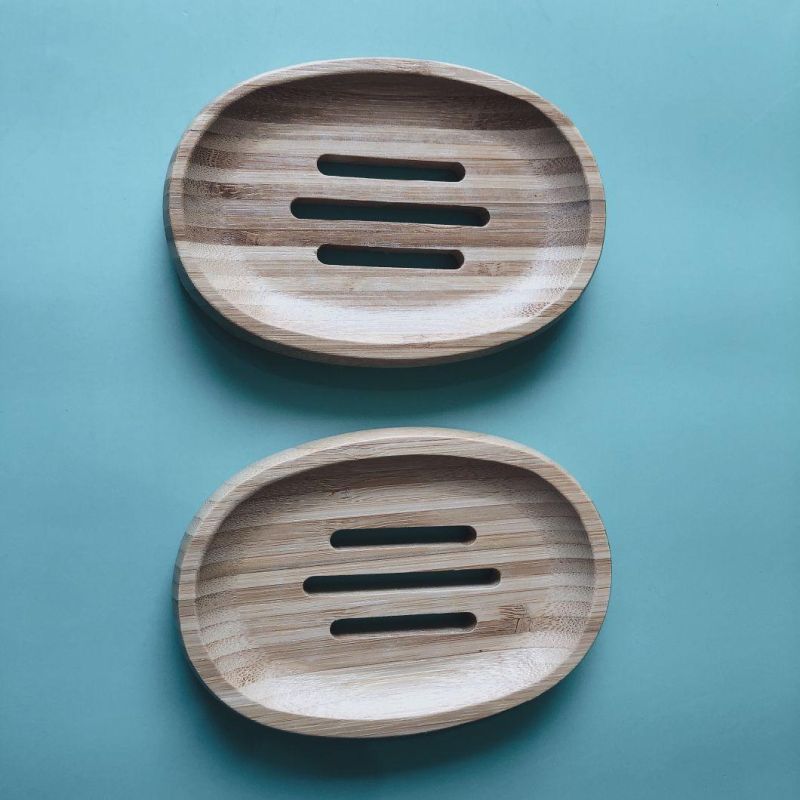 Eco-Friendly Wooden Bamboo Soap Dish Storage Holder Soap Container Hand Craft