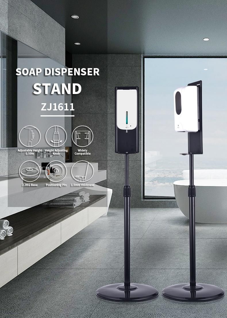 Design Portable Touch Free Black Touchless Hand Automatic Foam Shield Sanitizer Soap Dispenser Station Floor Stand Holder