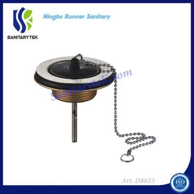 Brass Basin Waste with Rubber Plug and Chain (D8633)