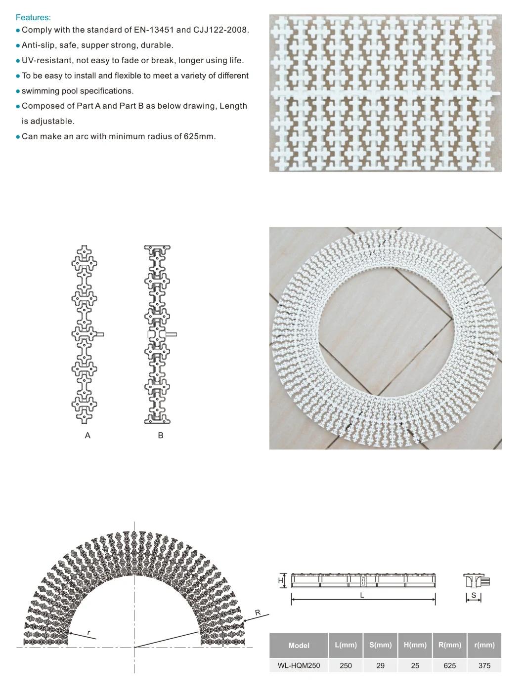 High Quality Swimming Pool Plastic ABS Overflow Gutter Grating