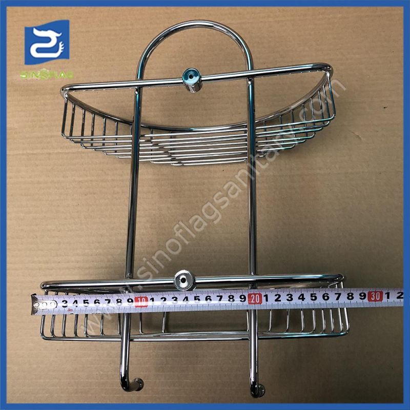 304 Double Wall Hanging Rack Stainless Steel Wire Storage Bathroom Basket