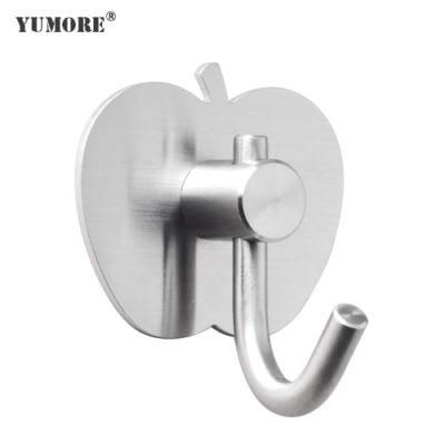 Kitchen Hardware Apple Base Clothes and Hat Hook Satin Nickel Robe Coat Hooks Adhesive