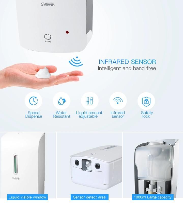 Hospital Floor Stand Electric Automatic Alcohol Foam Hand Sanitizer Dispenser