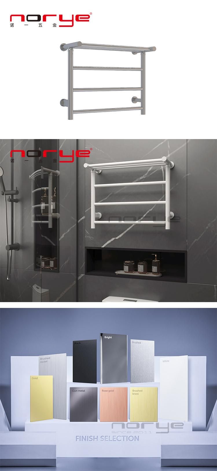 Bathroom Heated Towel Rack with Shelf Towel Rail Stainless Steel