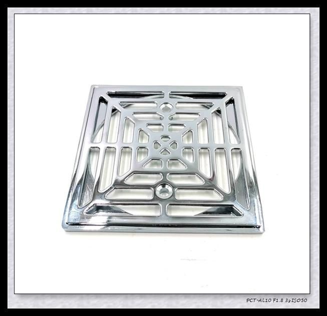 6 Inch Zamak3 Shower Drain with Polished Chrome Plated Surface