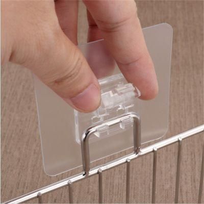 Waterproof Transparent Kitchen Rack Sticky Hanging Hook with Buckle