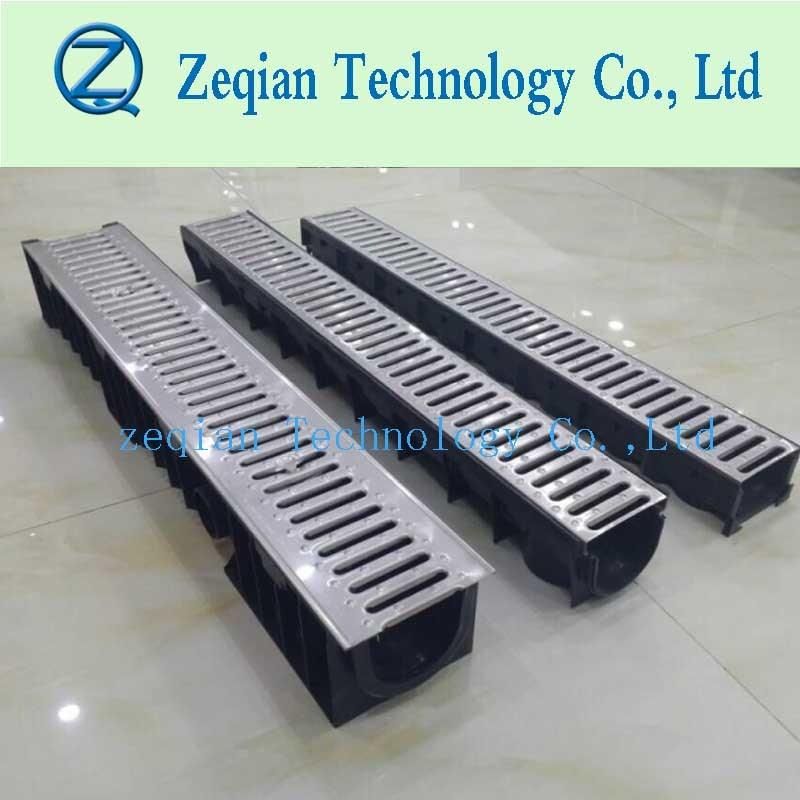 Plastic Drain Trench with Stainless Steel Grating Cover