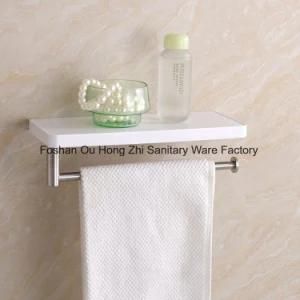 Wall Mouted ABS White Color Bath Shelf with Towel Bar