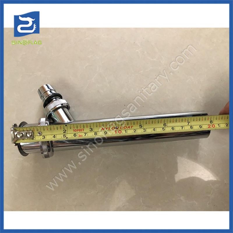 Chrome-Plated Brass Adjustable Pipe with Hose Screw Joint 200 mm