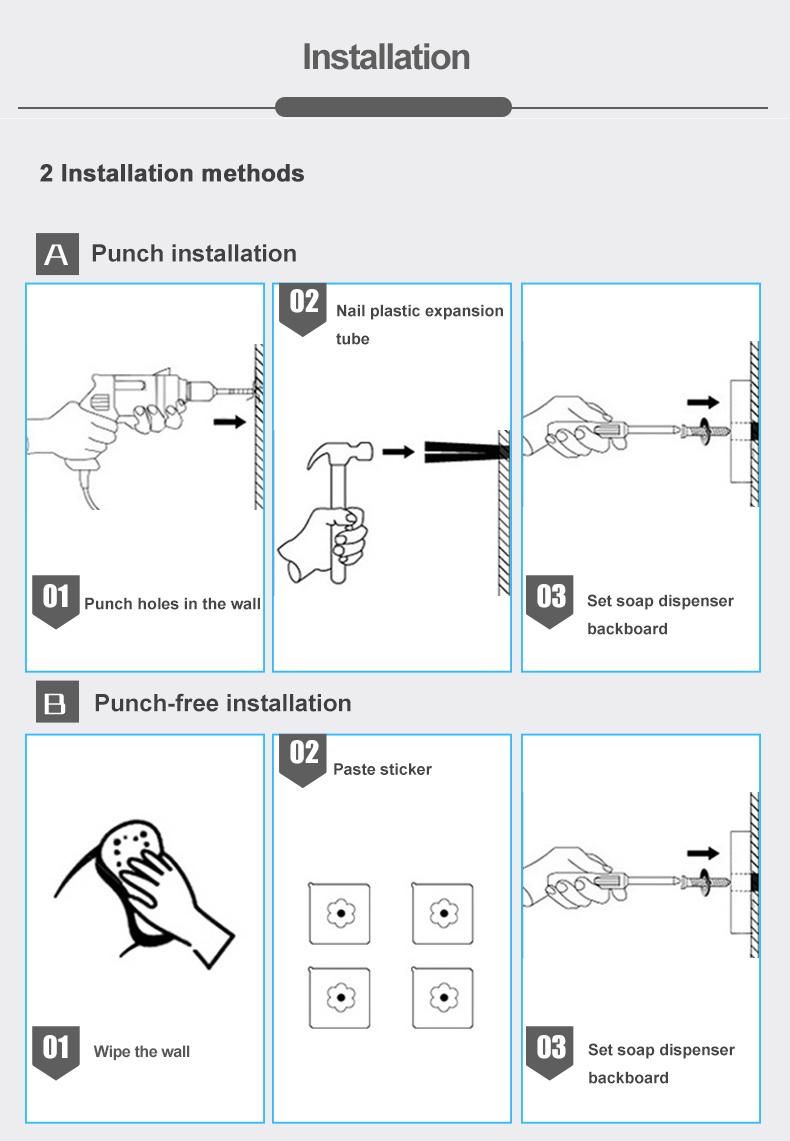 Saige Wall Mounted Automatic Touch Free Hand Sanitizer Refillable Dispenser 1000ml