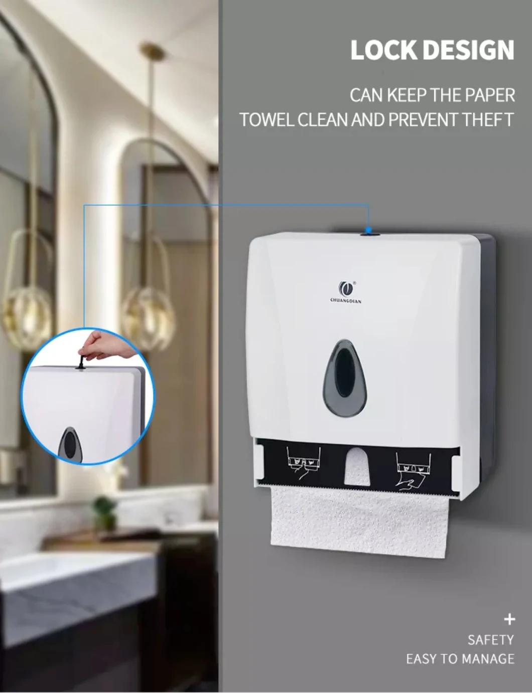 Wall Mounted Auto Cut Toilet Paper Towel Paper Holder Plastic Towel Dispenser